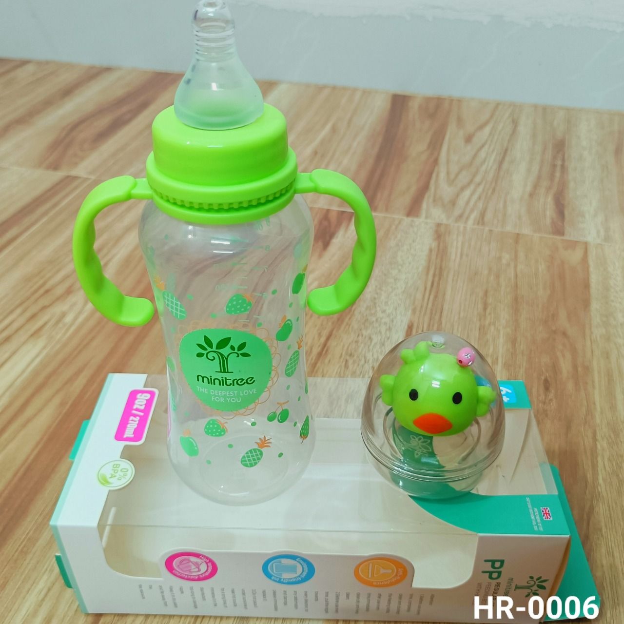 Baby PP Feedin Bottle with Tingling & Handle 270ml -1pcs (Any Color)