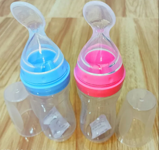 বেবি সিলিকন চামচ ফিডার বোতল 90 ml
