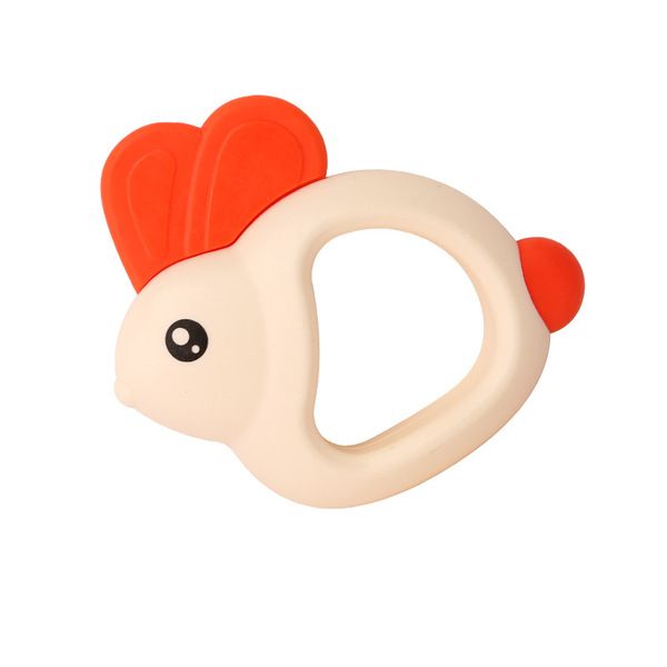 Silicone head Rabbit Baby Hand Teether With jhunjhuni CN -1pcs (Any Color)
