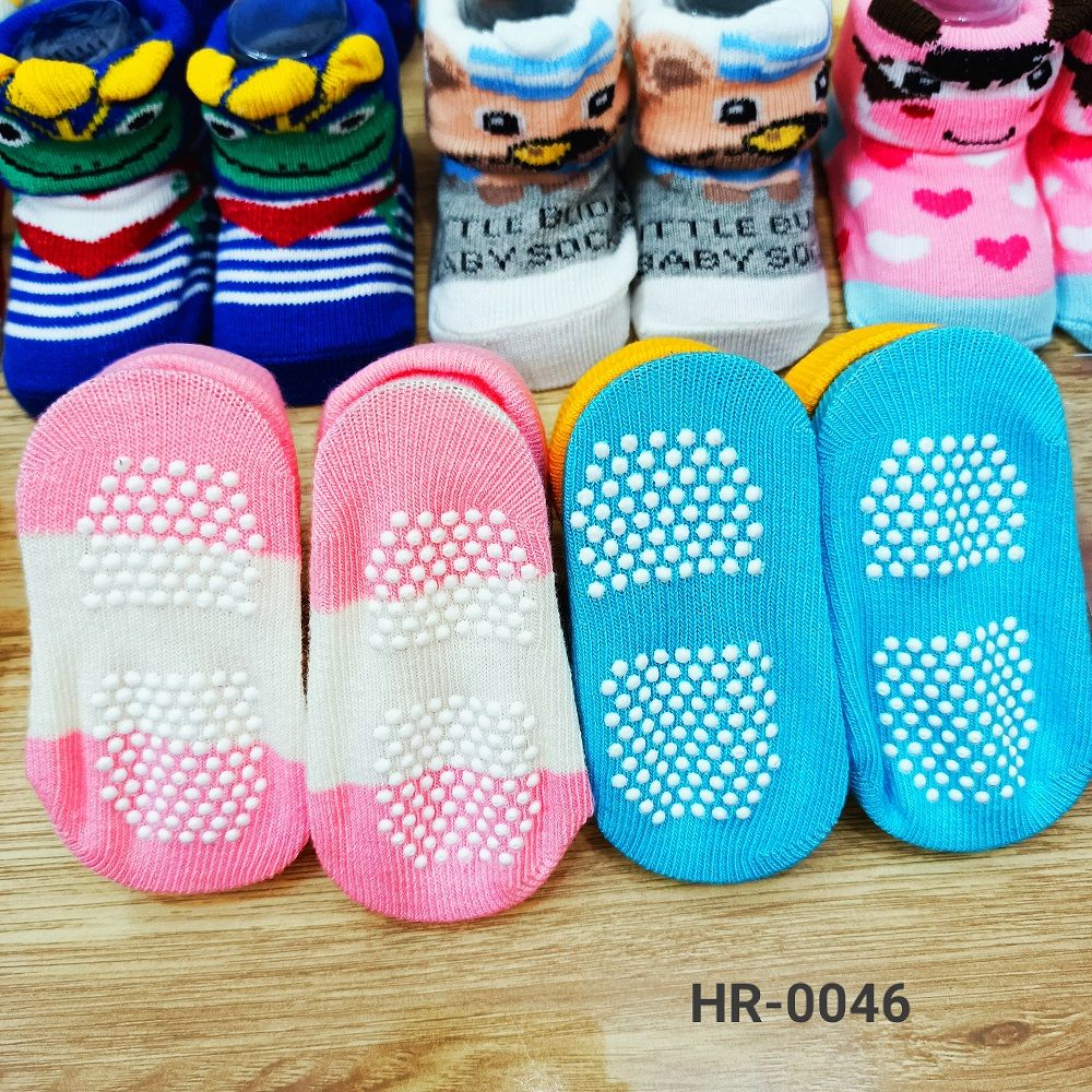 Anti Slip Socks Shoes New Born Baby Multicolor -1pair (Any Color)
