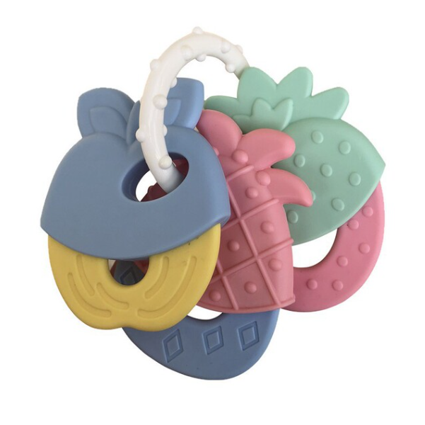 Baby Pineapple Teeth Gel Macaron Color Fruit Silicone head Teether fitness educational toy CN -1pcs (Any Color)