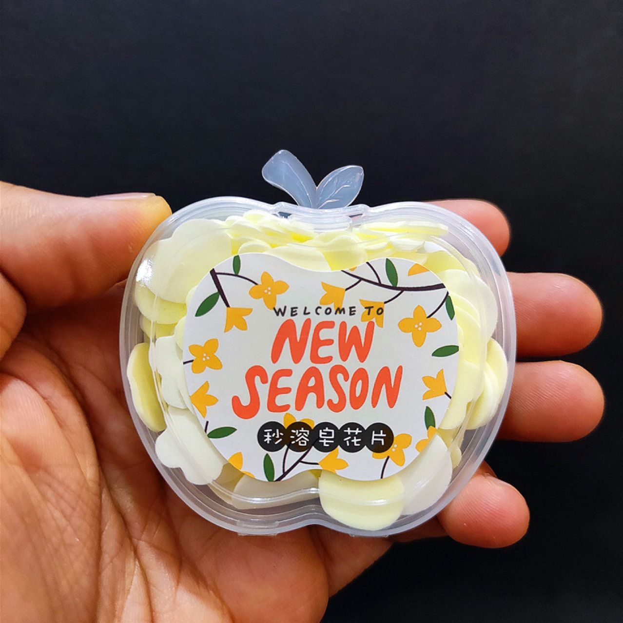 Portable Travel Soft Paper Soap In Apple Shape Plastic Box -1pcs (Any Color)