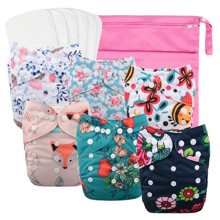 2pcs pad Attach Washable Cloth Diaper Pant for Baby-( 0-18 month ) 1pcs (Any Color)