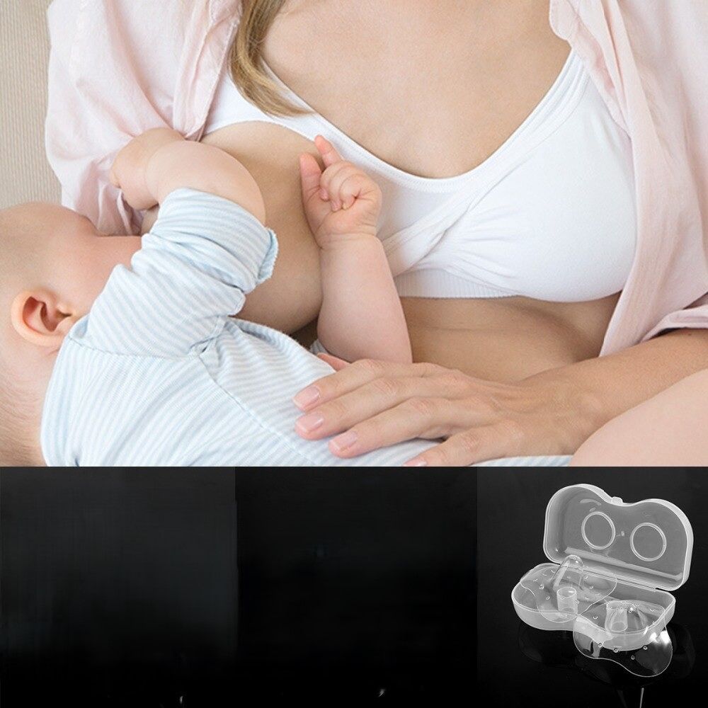2 Piece Triangle Nipple Shield with Carrying Boxes Breastfeeding Nipple