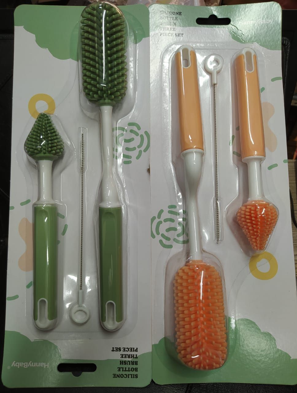 Silicone Feeder Bottole & Nipple Cleaning Brush -1set (Any Color)