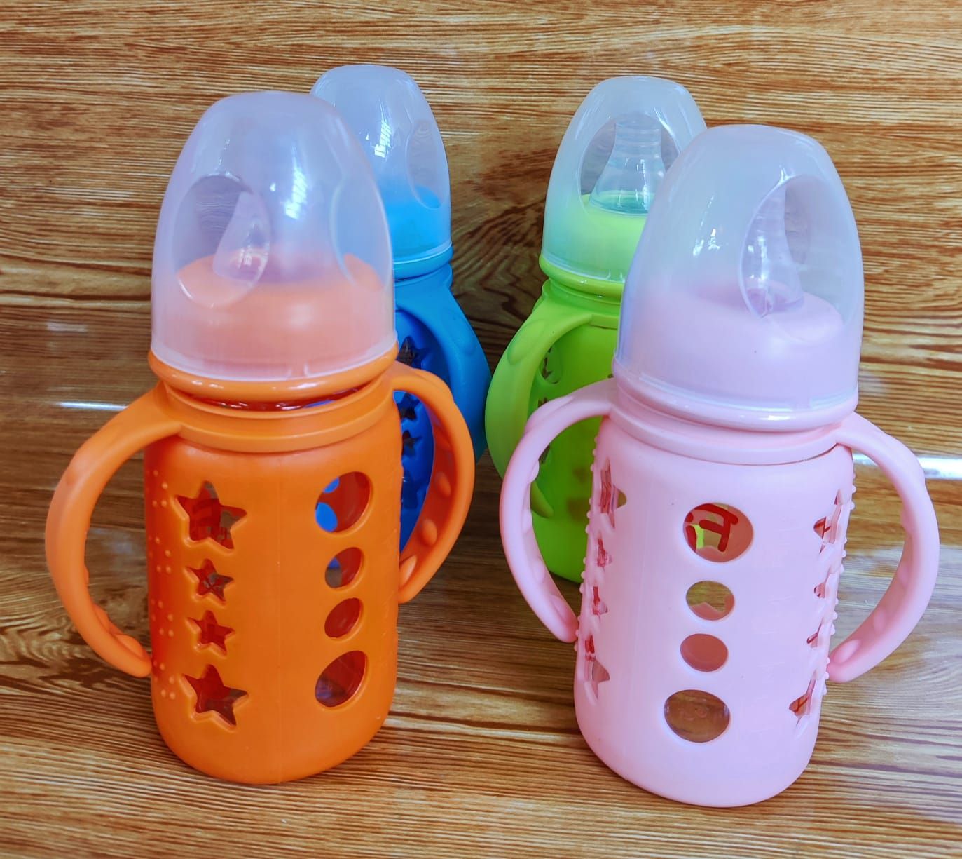 Full Glass Cover Handle feeder 120ml -1pcs (Any Color)