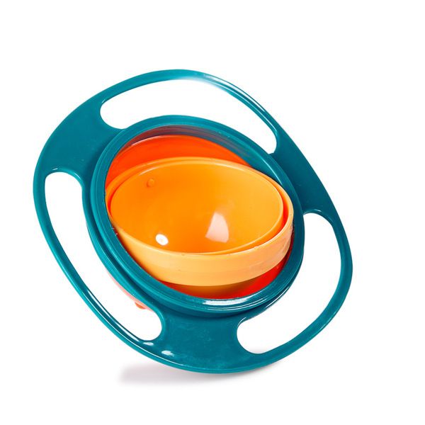 360 Degree Rotating Balance Bowl Universal Gyro Bowl Children’s Bowl Gyro Bowl UFO Bowl Baby Bowl -1pcs (Any Color)