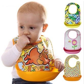 Children’s waterproof three dimensional detachable eating bib for food, with pocket Baby Dining Bib -1pcs (Any Color)