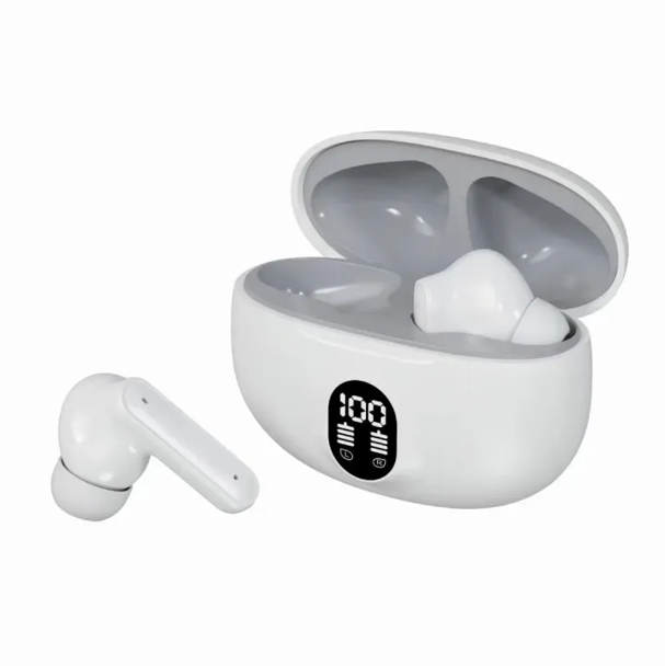 TWS Bluetooth 5.1 Earbuds with ENC Noise Cancellation – Long Battery Life, Fast Charging, and LED Display