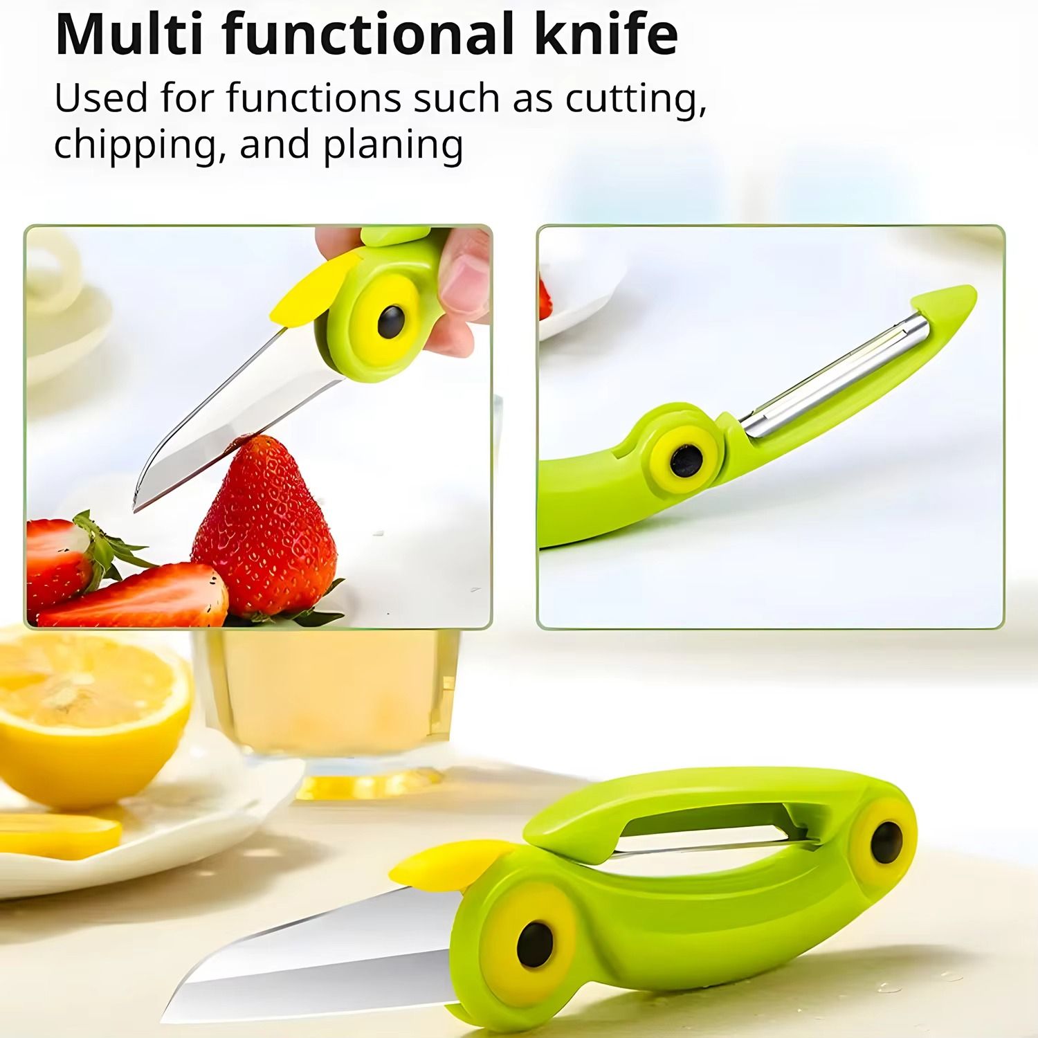 BTFLKNS Ceramic Paring Knife, Bird-shaped folding peeler