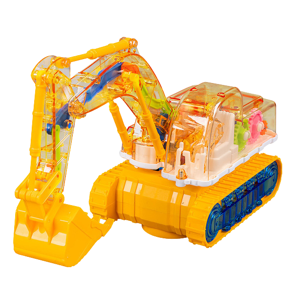 Yellow Musical Excavator Toy (Free! Free!! Free!!! 3 Batteries Included)