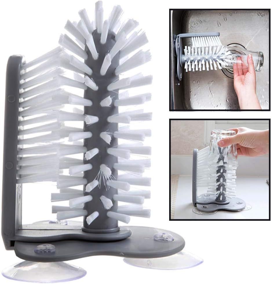 Suction Cup Glass Bottle Cleaning Brush Kitchen