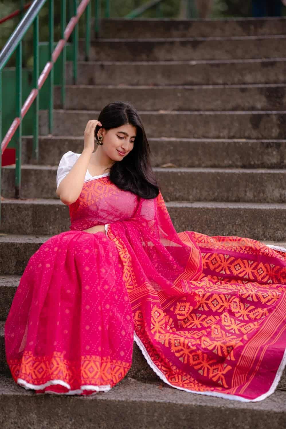 Half Silk Saree – Skin Print Design