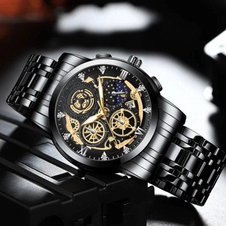 2022 New Premium VAVA VOOM Men’s Watch Skeleton Calendar Non-Mechanical Tourbillon Quartz Waterproof Watch