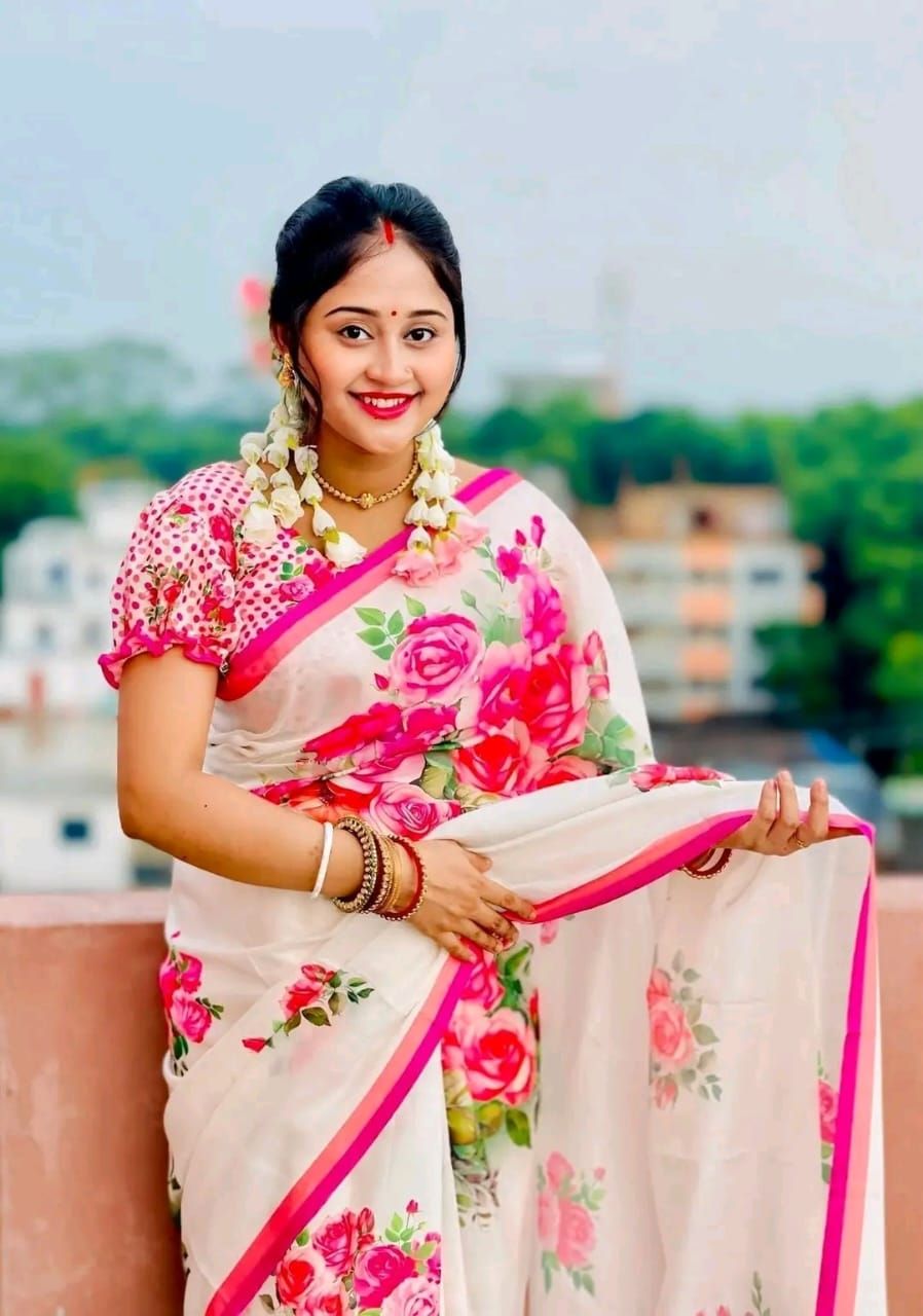 Digital Print sharee with blause pcs