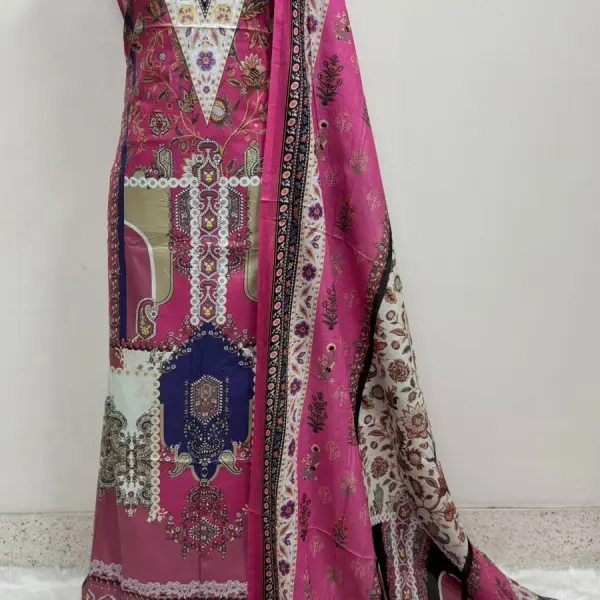 Digital Print Cotton Three Piece