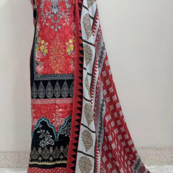 Digital Print Cotton Three Piece