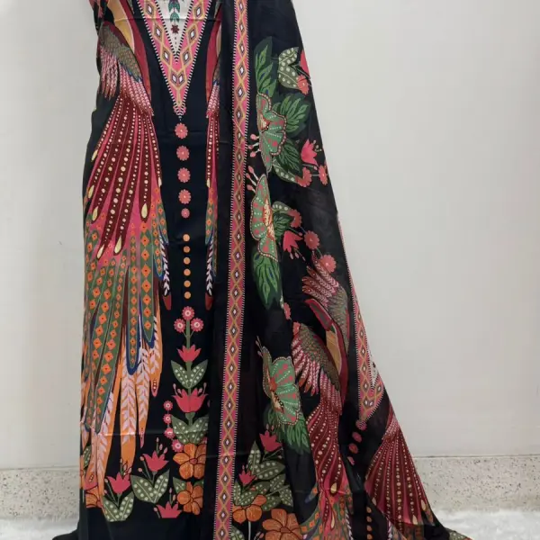 Digital Print Cotton Three Piece