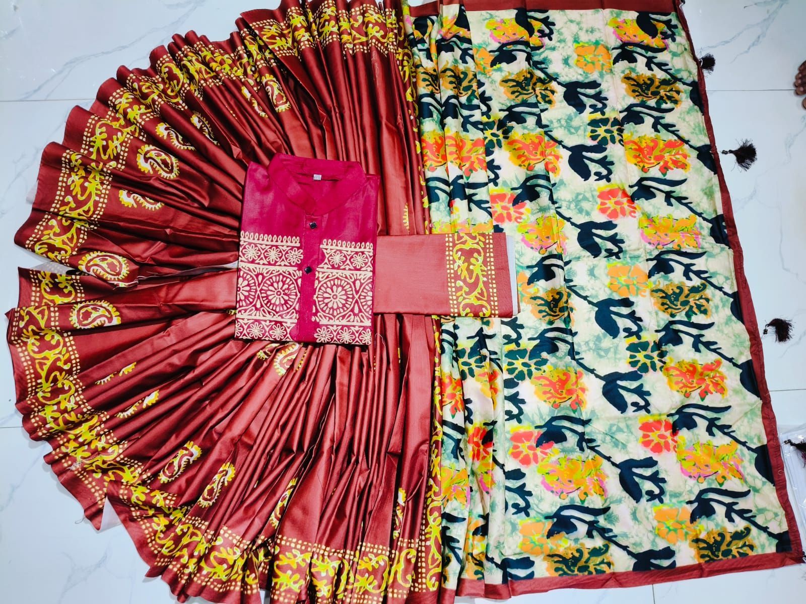 Sharee Panjabi Couple with Blouse Piece