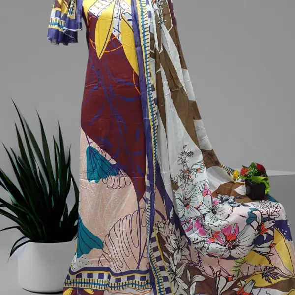 Digital Print Cotton Three Piece