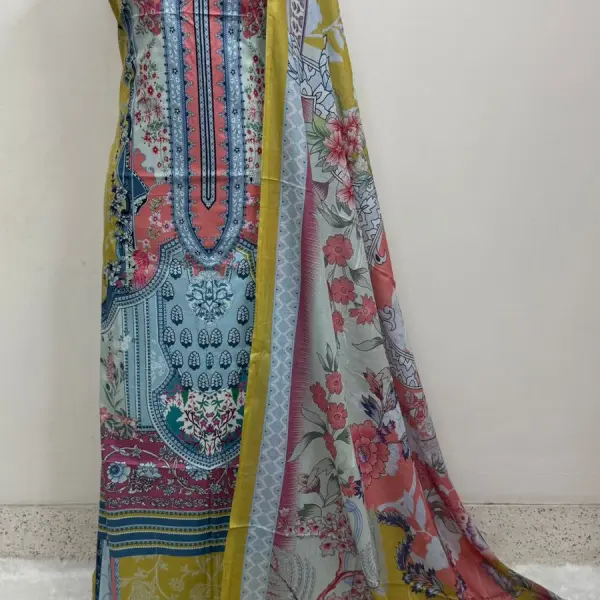 Digital Print Cotton Three Piece