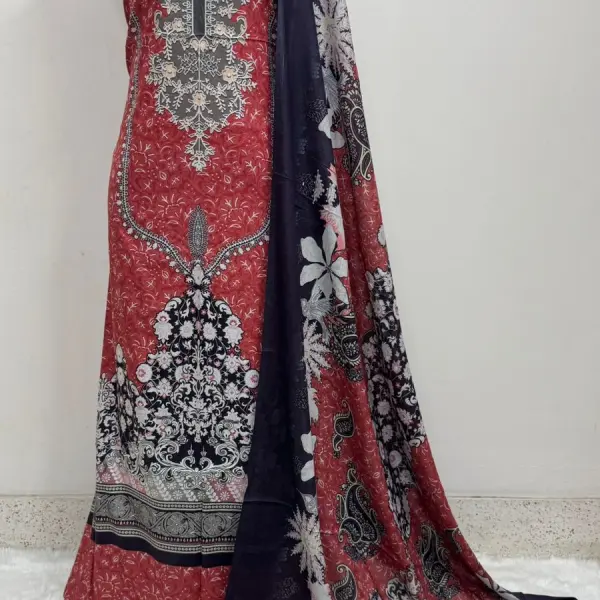 Digital Print Cotton Three Piece