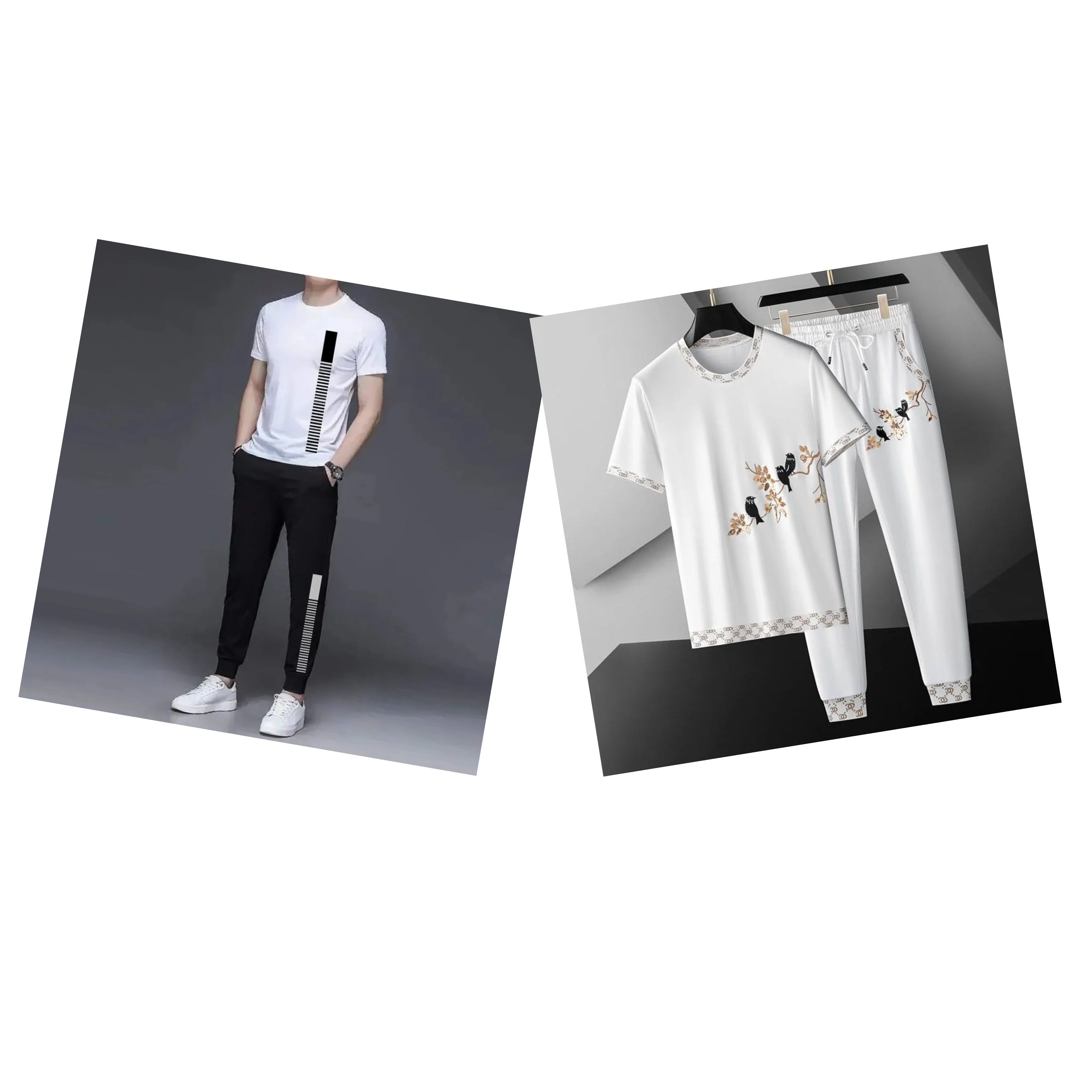 Printed Half Sleeve T-Shirt & Full pant Set