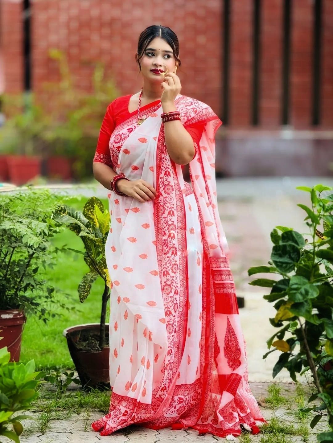 Digital Print sharee with blause pcs