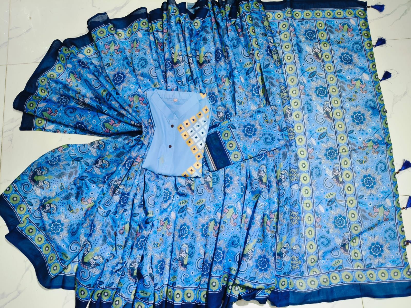 Sharee Panjabi Couple with Blouse Piece