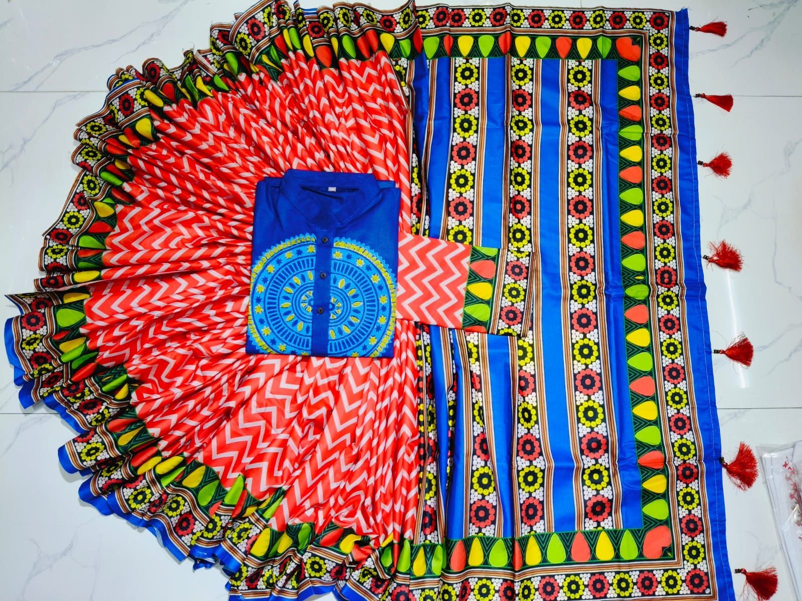 Sharee Panjabi Couple with Blouse Piece