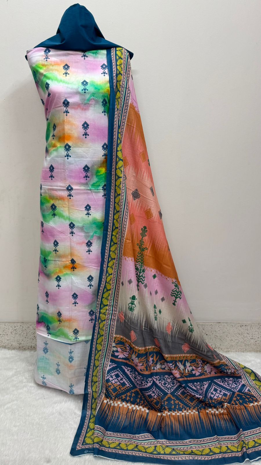 Digital Print Cotton Three Piece