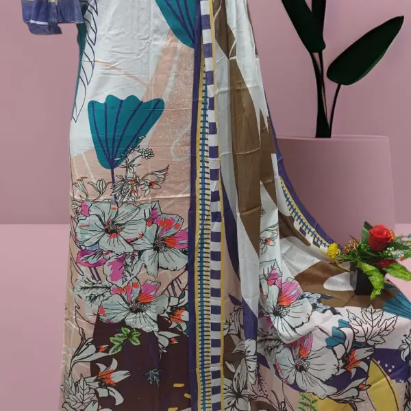 Digital Print Cotton Three Piece