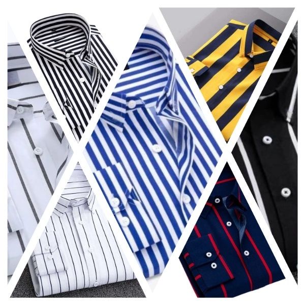 Men's Long Sleeve Stripe Print Shirt