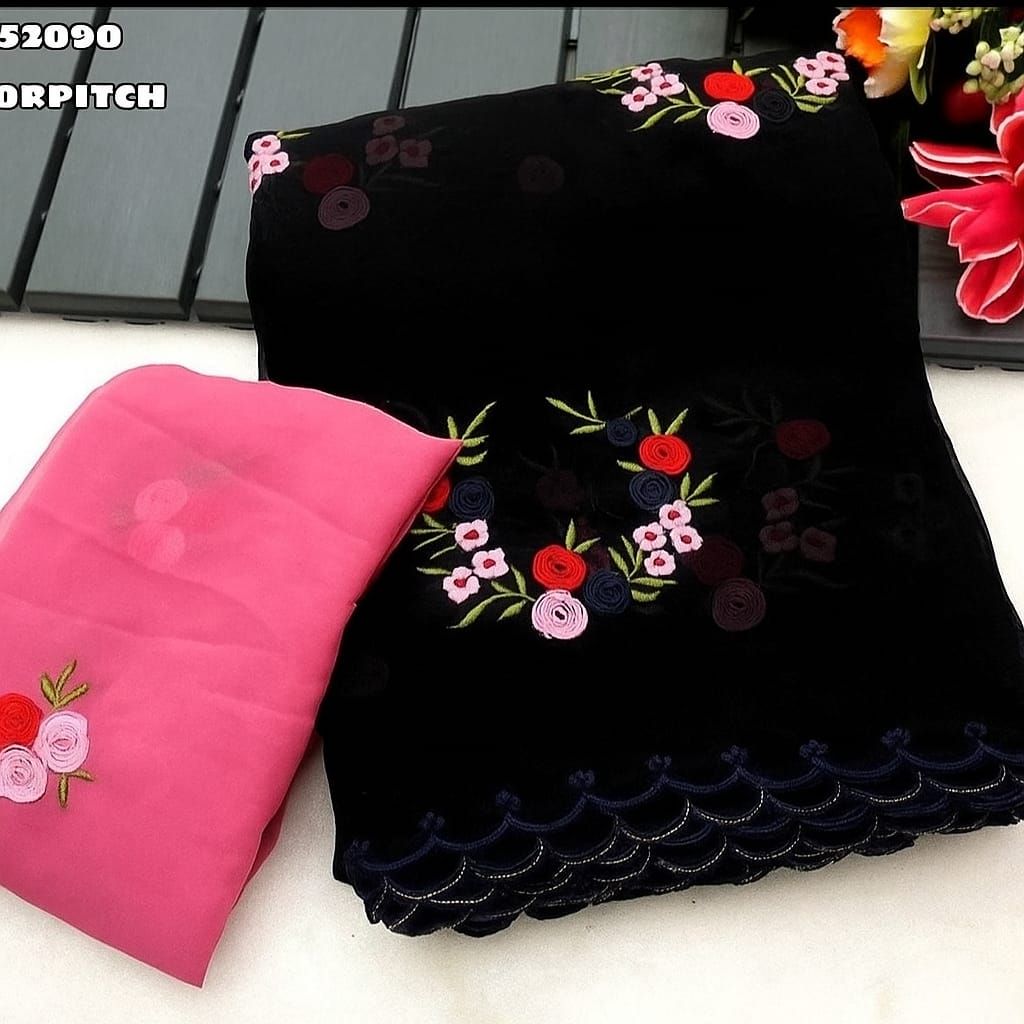 Embroidery Georgette Saree