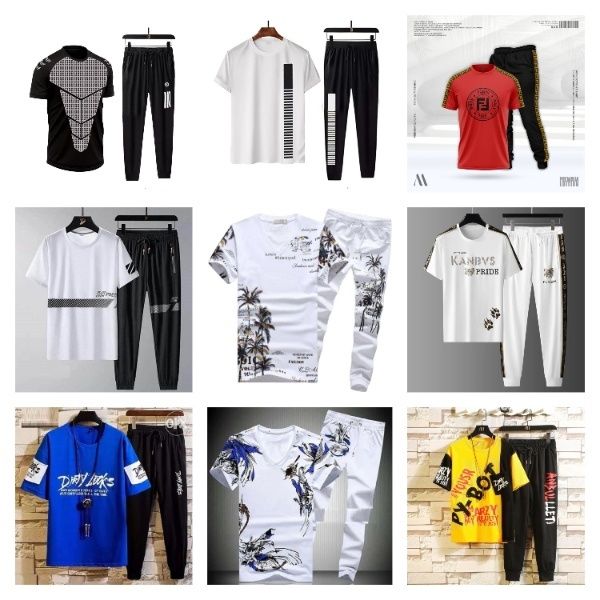 Premium Quality Stylist Printed Half Sleeve T-Shirt & Full pant ( Set )for Men