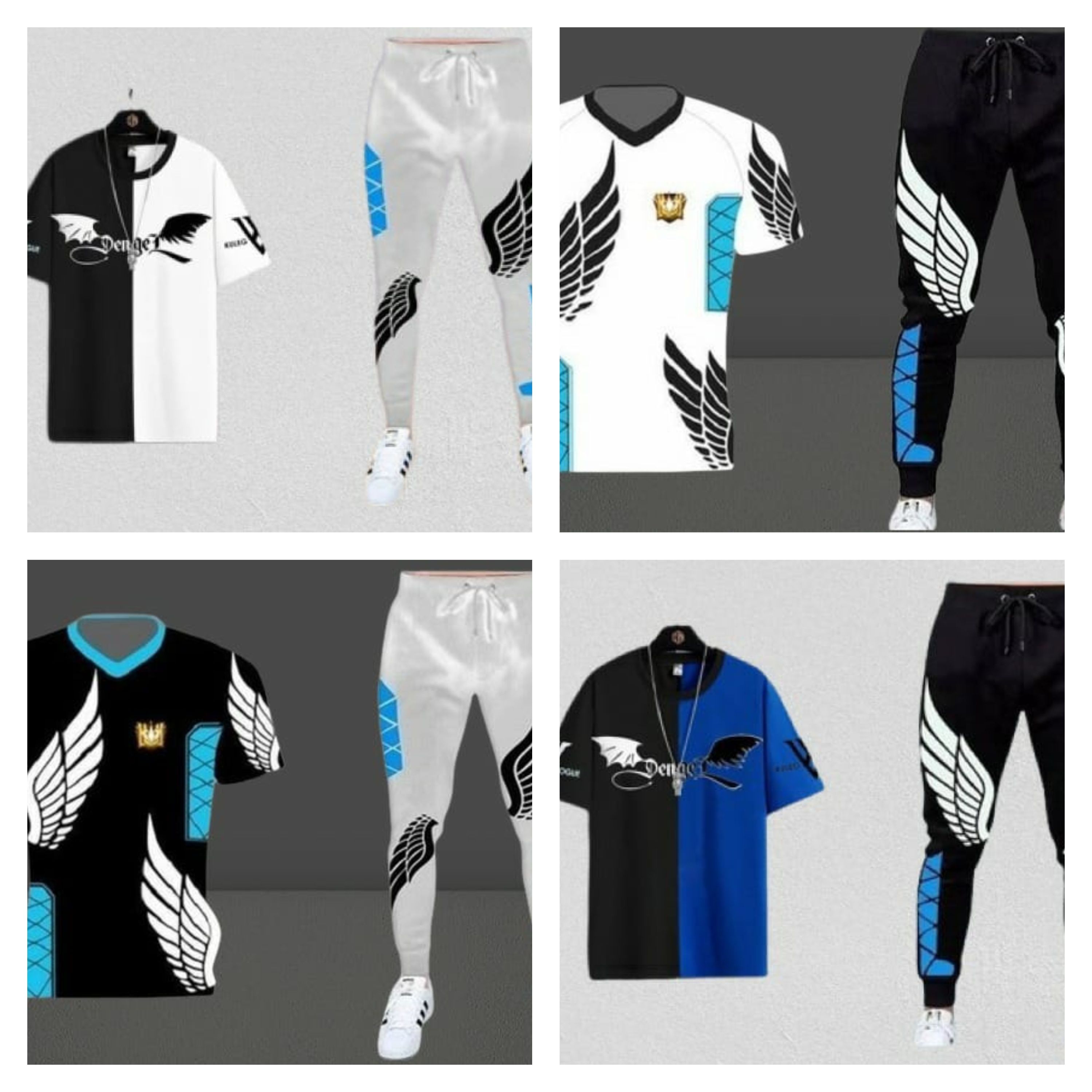 Premium Quality Stylist Printed Half Sleeve T-Shirt & Full pant ( Set )for Men