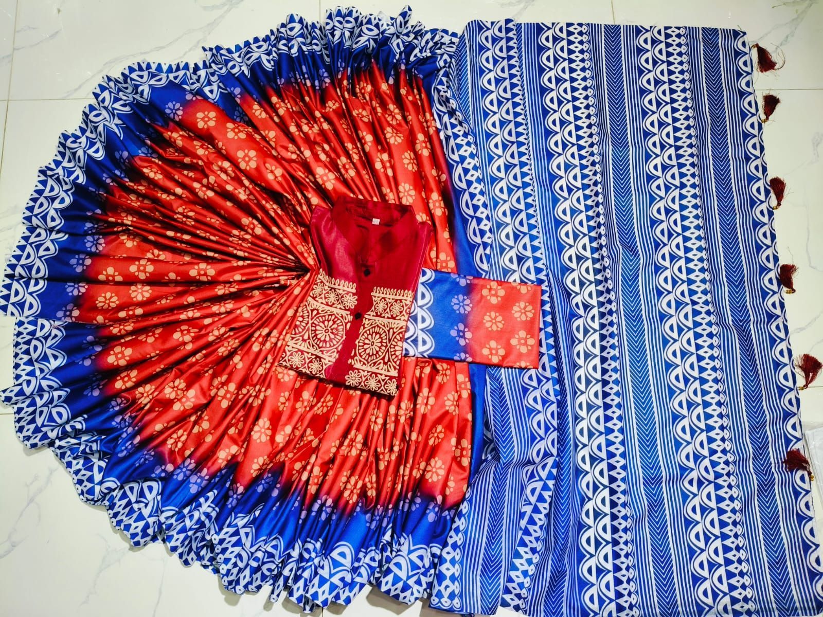 Sharee Panjabi Couple with Blouse Piece