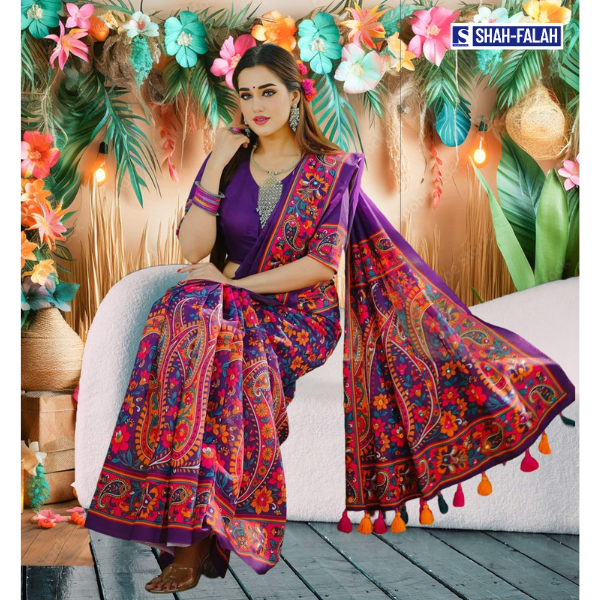 👑 Premium Quality Digital Print Saree – Traditional Meets Trend