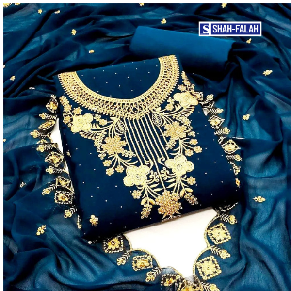 💃 প্রিমিয়াম জর্জেট ফোর পিস – ফ্যাশনে থাকুক রাজকীয় ছোঁয়া!