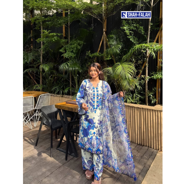 🌸 ডিজিটাল প্রিন্ট প্রিমিয়াম থ্রি-পিস – স্টাইলিশ ও আরামদায়ক