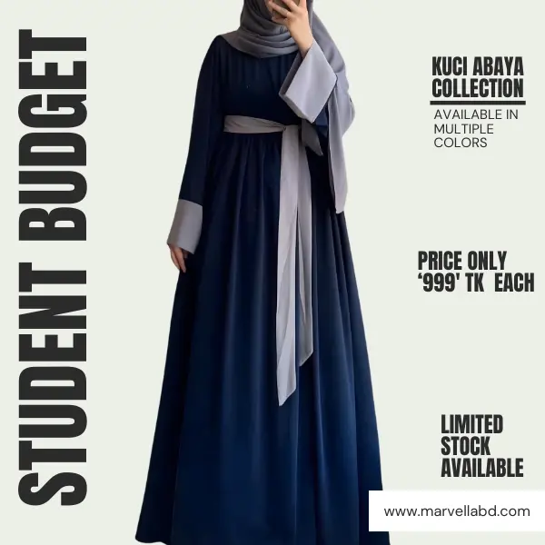 বাজেট ফ্রেন্ডলি কুঁচি আবায়া কালেকশন x Navy Blue