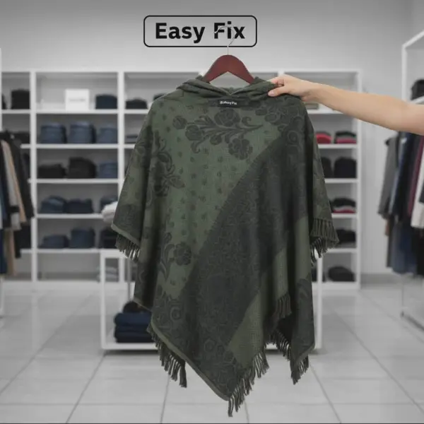 উলের জামদানী ডিজাইন শাল (অলিভ)