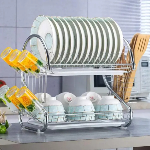 2 layer dish drainer