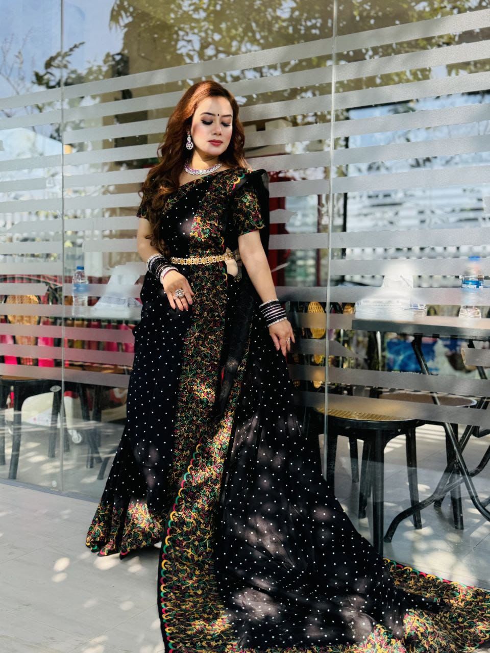 ধুপিয়ান সিল্ক শাড়ি – ব্লাউজ পিসসহ