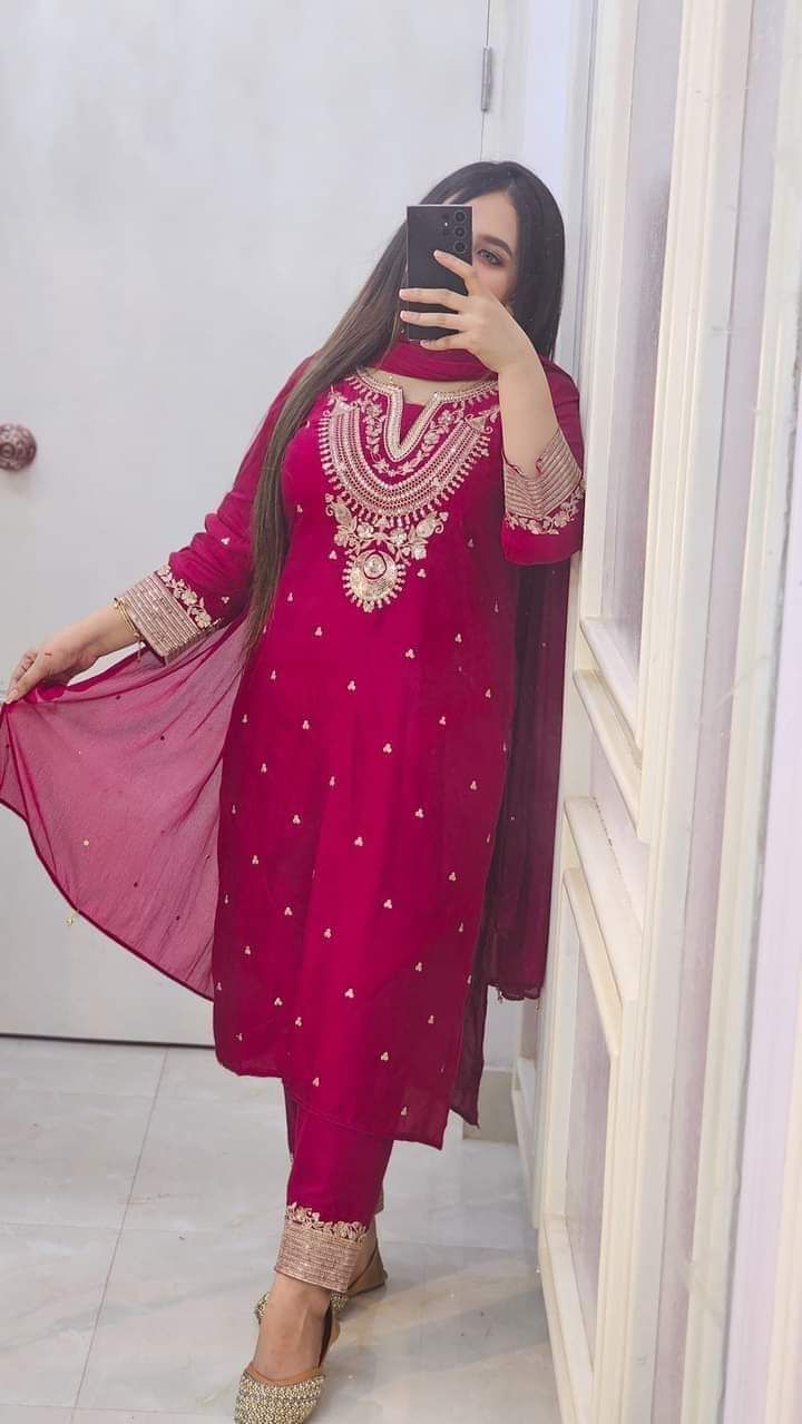 Sequence Embroidery Three Piece