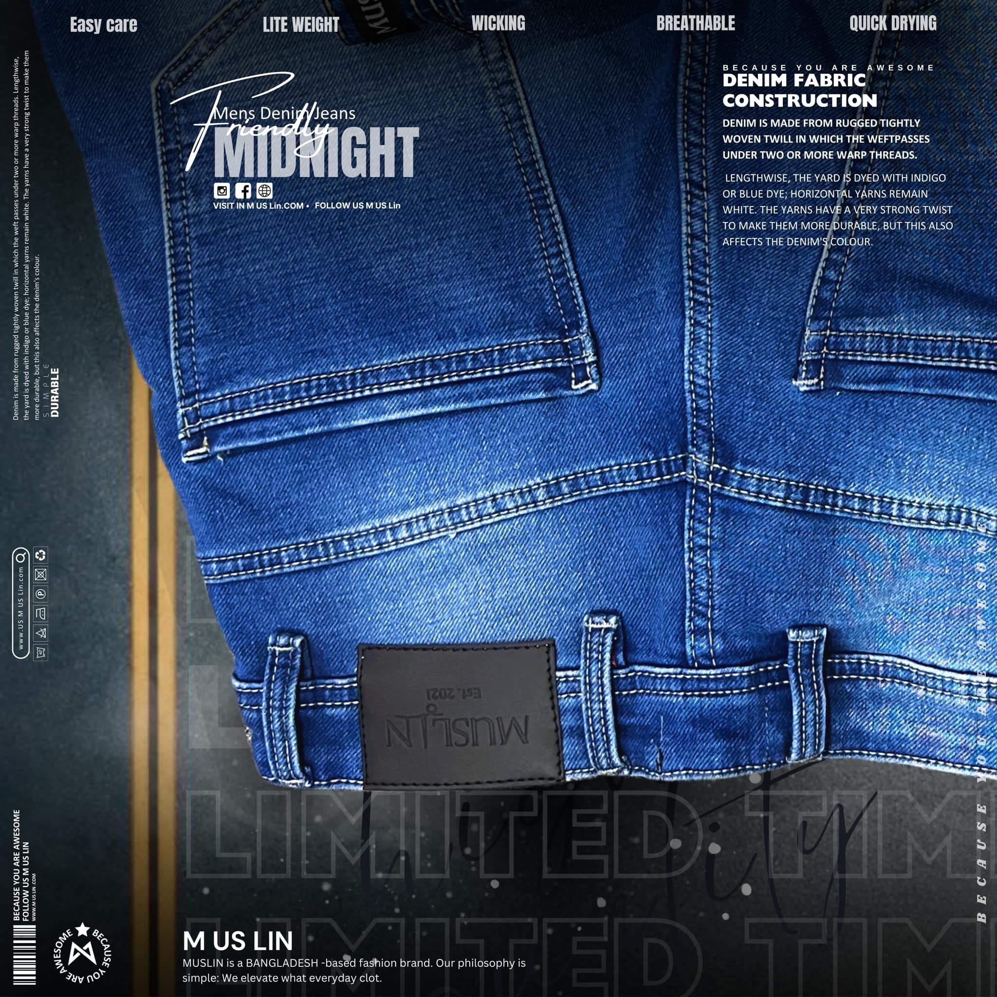 Knit Denim Jeans Pant For Men