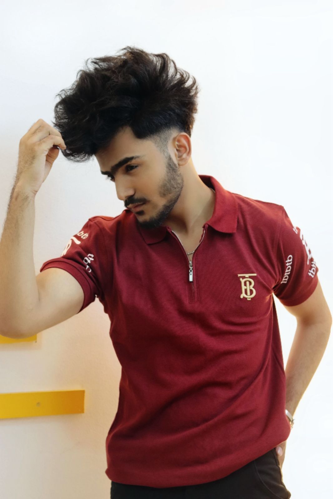 MAROON ZIPPER POLO SHIRT