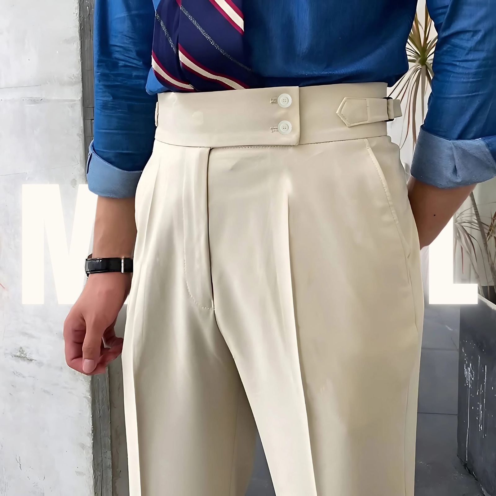 Beige Formal Gurkha Pant