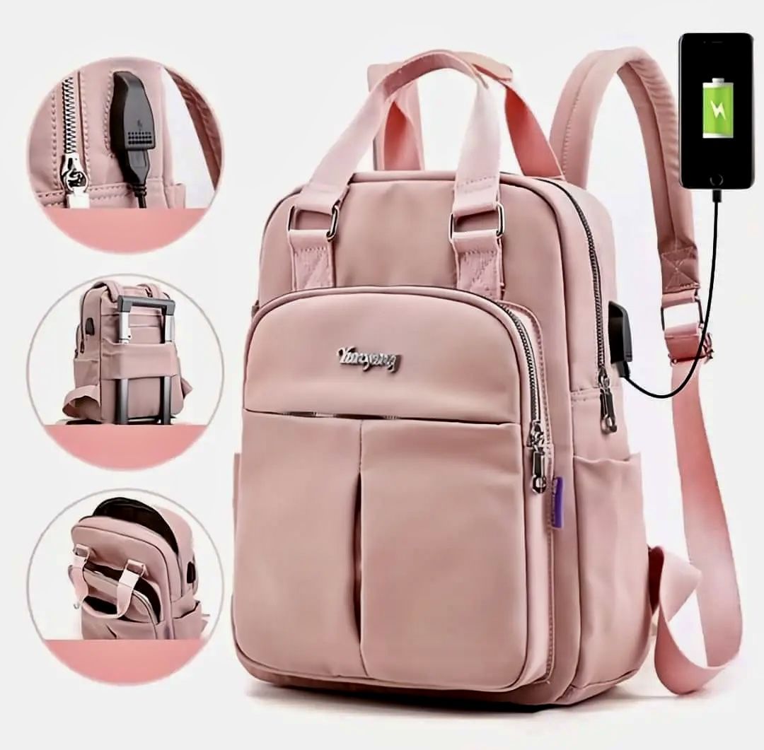 New leisure nylon ladies CHINA Bagpack (Pink)