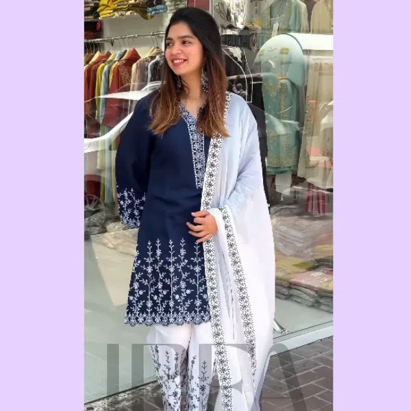 ✨ নতুন কালেকশন – সফট কটন এমব্রয়ডারি থ্রি পিস ✨